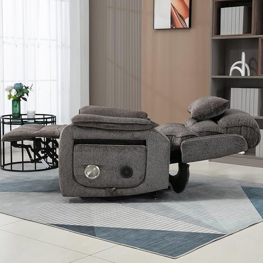Large Power Lift Lazy Boy Recliner Chair with Heated and Massage, Upgraded Dual Motor Lay Flat Recliners, 25in Extra Wide Seat, Cup Holder, Side Pocket