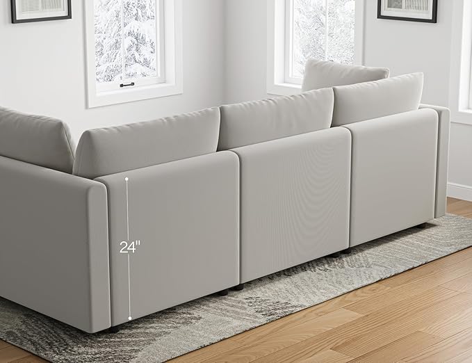 Txtin's Sectional Couches for Living Room U Shaped Cloud Couch with Ottoman Deep Plush 5 Seats Sofa Modern Sofa for Apartment Light Grey