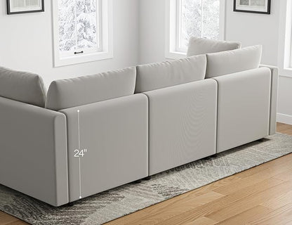 Txtin's Sectional Couches for Living Room U Shaped Cloud Couch with Ottoman Deep Plush 5 Seats Sofa Modern Sofa for Apartment Light Grey