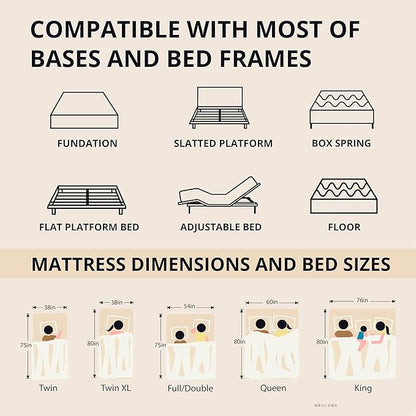 EGOHOME 12 Inch Twin XL Memory Foam Mattress for Back Pain, Cooling Copper Gel Bed in a Box, Foam Made in USA, CertiPUR-US Certified, Therapeutic Medium Firm, Daybed 38x80x12 Black