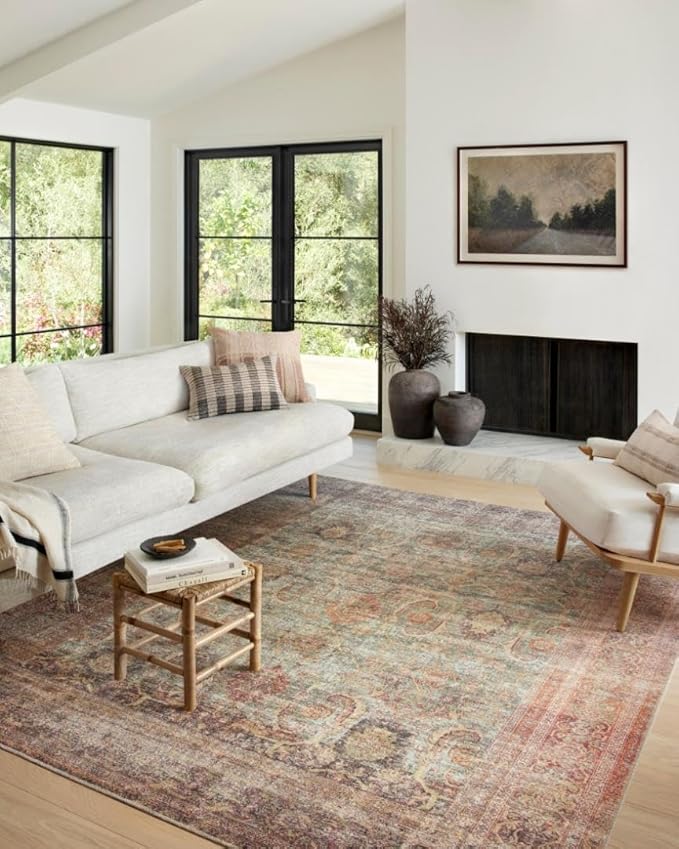 Loloi Amber Lewis Georgie Collection GER-03 Jade/Sunset 2'-0" x 5'-0", .19" Pile Height, Accent Rug