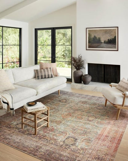Loloi Amber Lewis Georgie Collection GER-03 Jade/Sunset 2'-6" x 7'-6", .19" Pile Height, Runner Rug