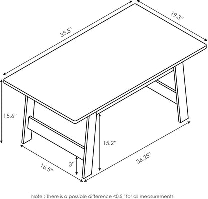 Furinno Beginning Coffee Table, French Oak Grey , 19.45D x 35.59W x 15.63H in