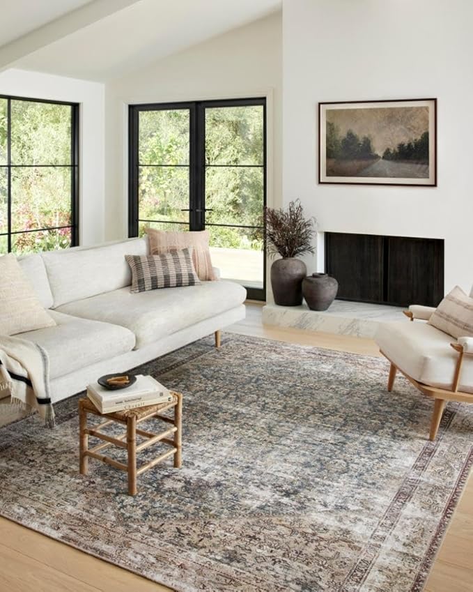 Loloi Amber Lewis Georgie Collection GER-04 Teal/Antique 2'-6" x 9'-6", .19" Pile Height, Runner Rug