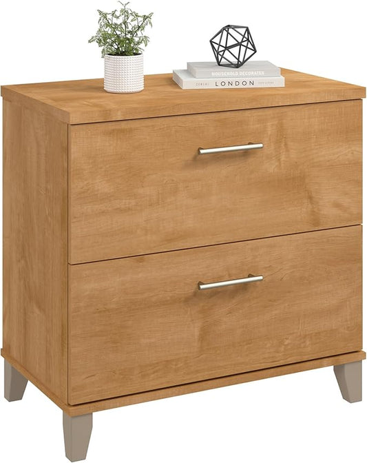 Bush Furniture 2 Drawer Lateral File Cabinet, Letter and Legal-Size Document Storage for Home or Professional Office, Somerset Collection, Maple Cross