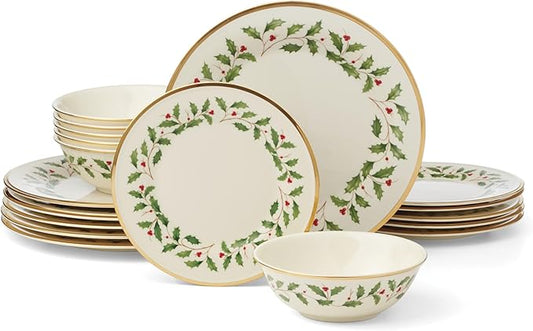 Lenox 899203 Holiday 18-Piece Dinnerware Set, Service For 6