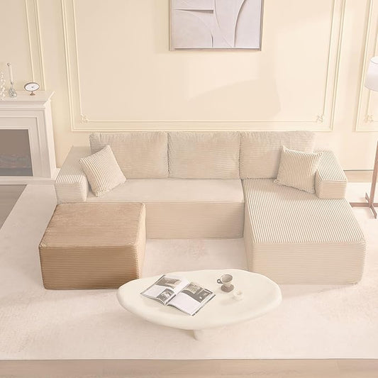 Cozy Square Ottoman, Comfortable Seating, No Assembly Required, Camel
