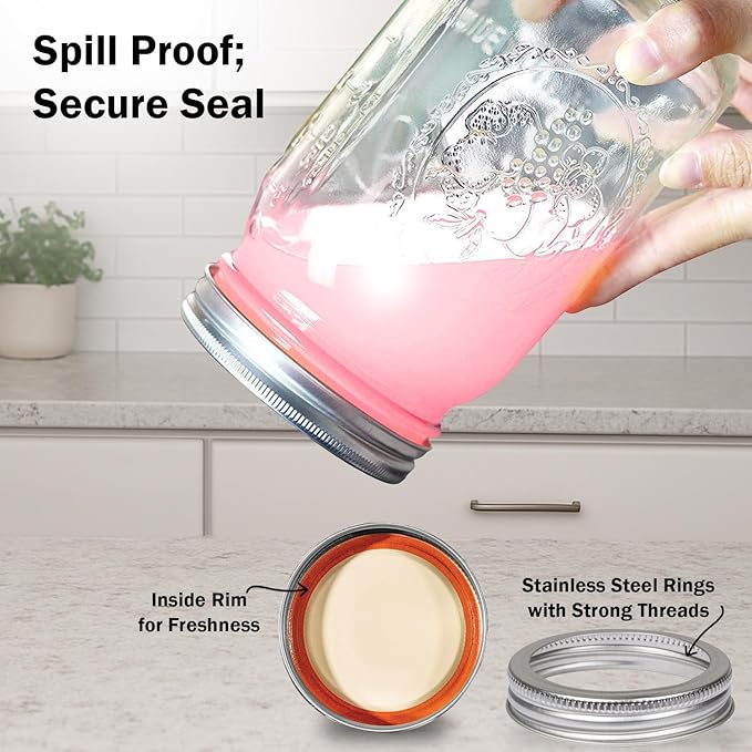 Ball Regular Mouth Mason Jars 16 oz. (12 Pack) - Pint Size Jars with Airtight Lids and Bands for Canning, Fermenting, Pickling, Meal Prep or DIY Decors and Projects Bundled with Peaknip Jar Opener