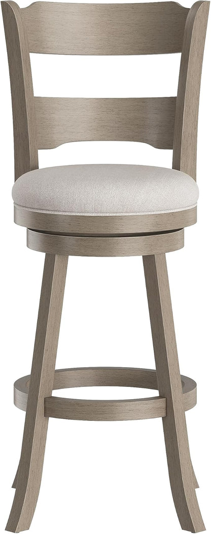 Hillsdale Arborwood Wood Bar Height Swivel Stool, Aged Greige