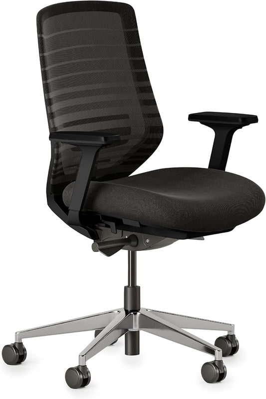 Branch Ergonomic Chair - A Versatile Desk Chair with Adjustable Lumbar Support, Breathable Mesh Backrest, and Smooth Wheels - Experience Optimal Comfort and Support - All Black