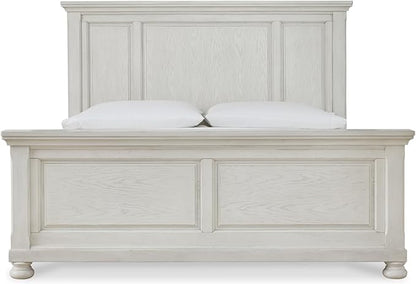 Signature Design by Ashley Robbinsdale Casual California King Panel Bed, Foundation or Box Spring Needed, White