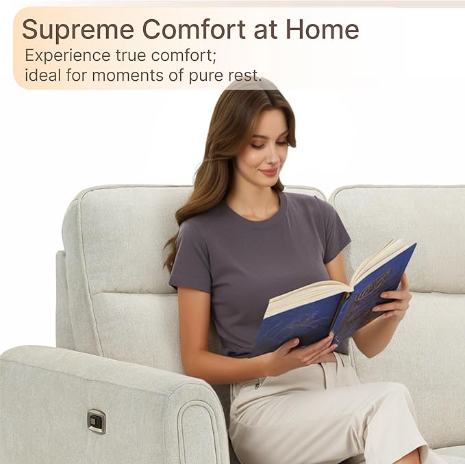 Zero Wall Recliner Chair Wall Hugger Power Recliner Chair with Comfortable Backrest High Wood Leg USB & Type C Dual Charge Ports for Living Room RV Furniture or Small Spaces