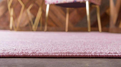 Unique Loom Trellis Frieze Collection Area Rug - Geometric (5' Square, Light Pink/ Ivory)