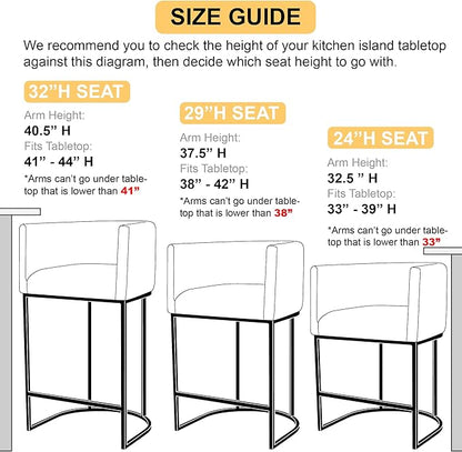 Contemporary Charcoal Linen Bar Stools Set of 4, 24" Upholstered Fabric Counter Height Barstools Kitchen Counter Island Stools with Screwed Together Golden Metal Base