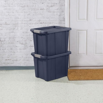 Sterilite 6-Pack Storage Bins with Lids, Heavy Duty Totes, Tuff1, 18 Gallon, Dark Indigo