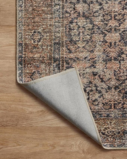 Loloi Amber Lewis Billie Collection, Ink & Salmon 2'-0" x 5'-0" Area Rug – Antique & Distressed Accent Rugs for Living Room, Bedroom, Entryway & Hallway, No Shed High Traffic Area Home Decor Rug