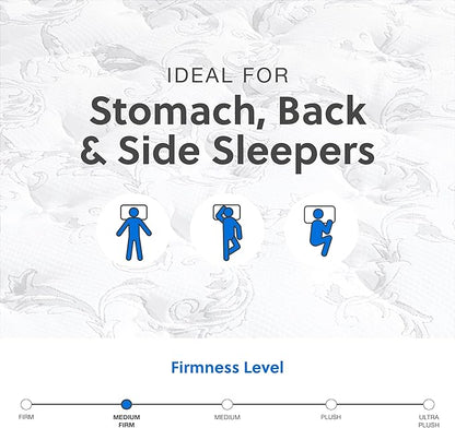Signature Design by Ashley Queen Size Chime 10 Inch Medium Firm Hybrid Mattress with Cooling Gel Memory Foam for Pressure Relief, Fiberglass Free, Mattress In A Box
