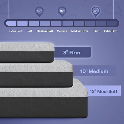 Celestial Sleep Gel Memory Foam Mattress in a Box, Made in The USA, CertiPUR-US® Certified Foam, Oeko-Tex, and Fiberglass-Free Certified Bed, 12 inch Soft - Split King