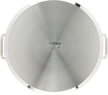 Winware Stainless Steel 24 Quart Stock Pot with Cover,Silver