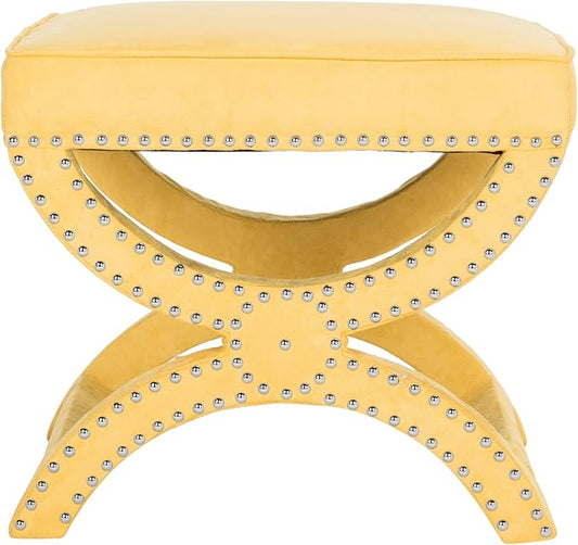 Safavieh MCR4645 Mystic Upholstered Ottoman Color: Cream