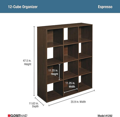 ClosetMaid 1292 Cubeicals Organizer, 12-Cube, Espresso