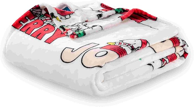 Berkshire Blanket Peanuts® VelvetLoft® Cute Character Snoopy Plush Blanket,Christmas Snowy Scene,King 90 in x 108 in (Official Peanuts® Product)