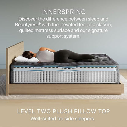 Beautyrest Days End Plush Pillow Top 14.75" Mattress - Queen - Cooling Tech, Supportive Durable Pocketed Coils, Pressure Relief, Motion Separation; 100 Night Sleep Trial and 10 Year Warranty