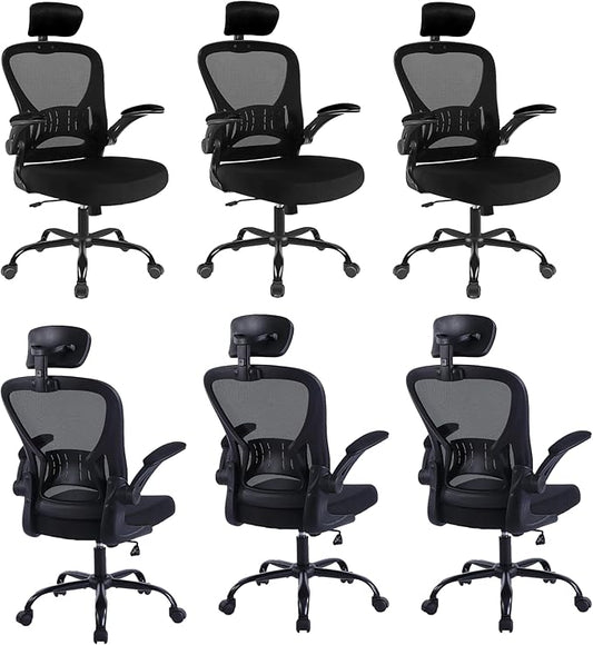 6 Pack Office Chair Ergonomic Desk Chair Comfort Adjustable Height with Wheels，Lumbar Support Mesh Swivel Computer Home Office Chair,Conference Room Chairs