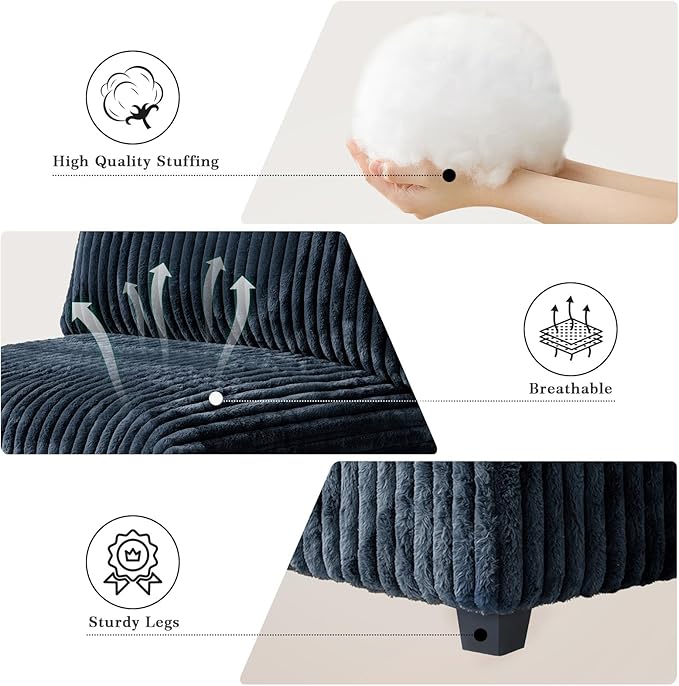 Cloud Modular Sectional Sofa Couch, 8 Seater Oversized Couch, 157.4" U-Shaped Convertible Couches with 2 Ottomans, Deep Sofa Couches for Living Room, Washable & Replaceable Covers, Black