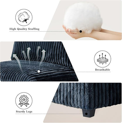 Cloud Modular Sectional Sofa Couch, 8 Seater Oversized Couch, 157.4" U-Shaped Convertible Couches with 2 Ottomans, Deep Sofa Couches for Living Room, Washable & Replaceable Covers, Black