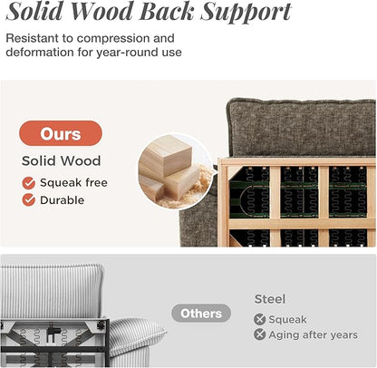 87" Cloud Modular Sectional Loveseat, 2-Seater w/Deep Seat & Removable Arms, Plush Chenille for Small Living Room & Apartment - Smoky Gray