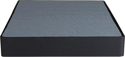 Signature Design by Ashley 10" Mattress Box Spring with Metal Foundation, Sturdy and Durable, Ready to Assemble, Parts and Tools Included, Queen, Removable Black Fabric Cover