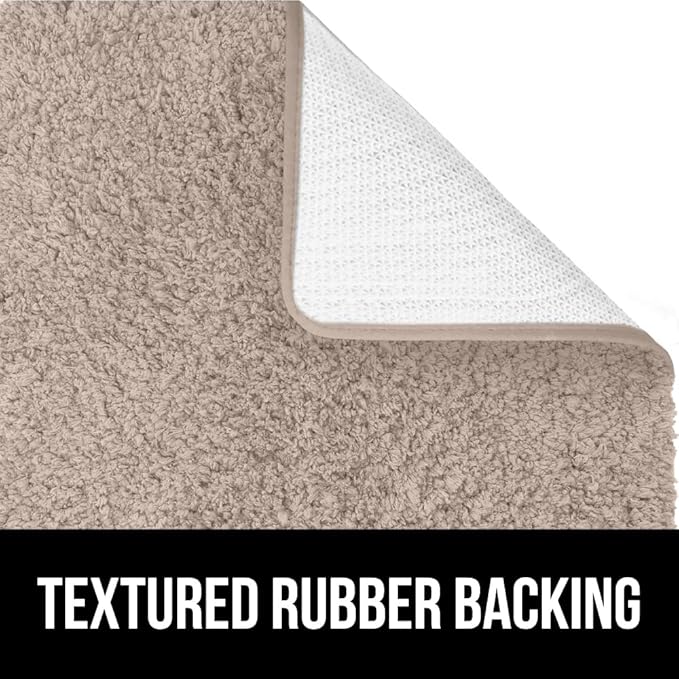 GORILLA GRIP Bathroom Rugs, 36x24, Ultra Soft Absorbent Mat, Thick Plush Bath Rug, Machine Washable, Microfiber Quick Dry, Mats for Shower, Bathtub and Floor, Home Decor Accessories, Beige