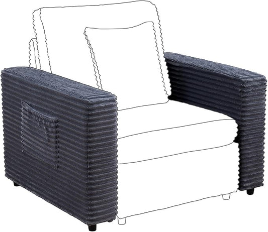 ORRD Modern Sofa Armrest Backrest for Modular Sectional Sofa Couch for Living Room-Blue Grey