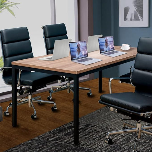 Large Table 35x70 Inches Computer Desk/Dining Table, Office Desk Sturdy Writing Workstation for Home Office Modern Simple Sturdy Laptop Study Table- Walnut