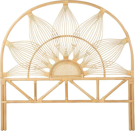 Kouboo Sunflower Rattan Queen Headboard Bedroom Bedroom Furniture Headboard Tropical Decor Bohemian Decor Natural