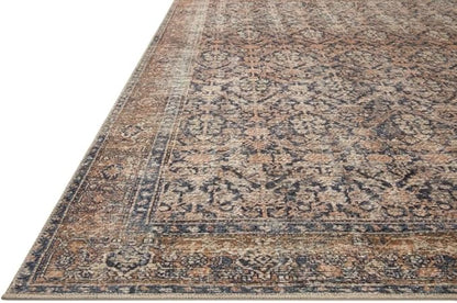 Loloi Amber Lewis Billie Collection, Ink & Salmon 5'-0" x 7'-6" Area Rug – Antique & Distressed Accent Rugs for Living Room, Bedroom, Entryway & Hallway, No Shed High Traffic Area Home Decor Rug