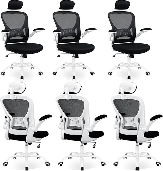 6 Pack Office Chair Ergonomic Desk Chair Comfort Adjustable Height with Wheels，Lumbar Support Mesh Swivel Computer Home Office Chair,Conference Room Chairs