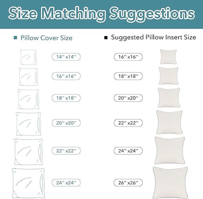 Oubonun 18x18 Pillow Inserts Set of 2 - Square Decorative Throw Pillows for Couch Bed Sofa Living Room Down Alternative Polyester Filling 18 Inch Insert(Beige)