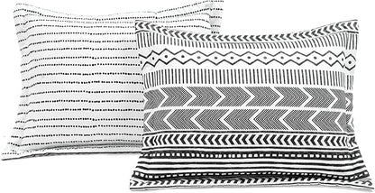 Lush Decor Hygge Geo Reversible 5 Piece Comforter Set, King, Black & White