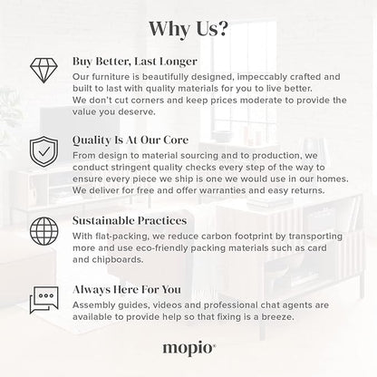mopio Brooklyn Storage Cabinet, Modern Farmhouse Entryway Accent Case, Buffet Sideboard, Console Table, Credenza, Wood Modular Organizer with Doors & Shelf, Fluted Panel Cupboard (Oak, Single)