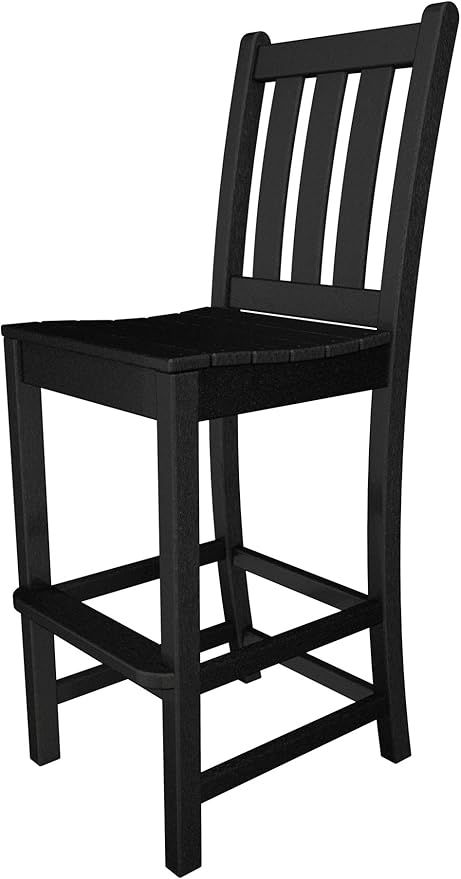 POLYWOOD® Traditional Garden Bar Chair, Black