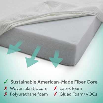 SEALY BABY Refresh Breathable 2 Stage Waterproof Crib Mattress Plus Toddler Bed Fit, Removable Knit Cover, GREENGUARD Gold Certified, Safety & Quality Tested, Made in USA, 52X28 -White