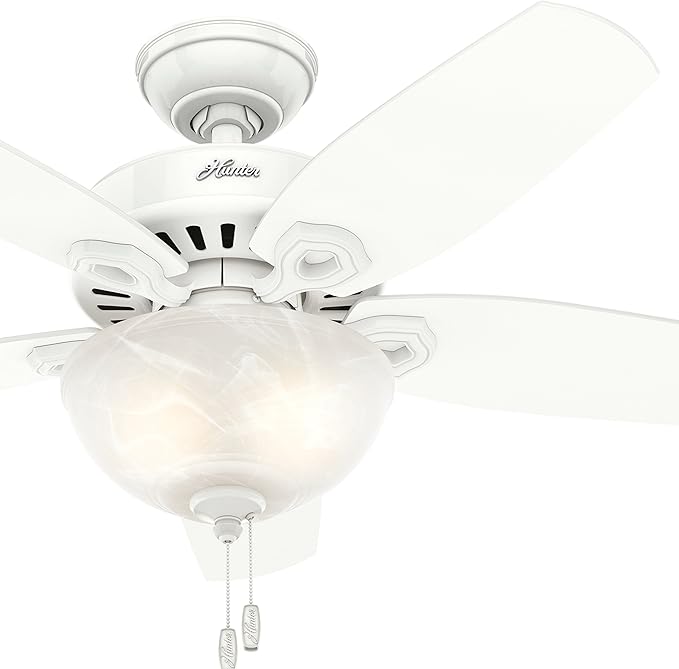 Hunter Fan 42 inch Small Room Ceiling Fan in Snow White with Bowl Light Kit (Renewed) (Snow White)