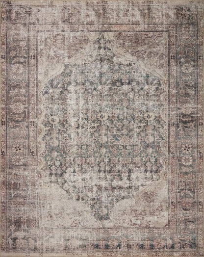 Loloi Amber Lewis Georgie Collection GER-08 Lagoon/Beige 18" x 18", .19" Pile Height, Sample Rug