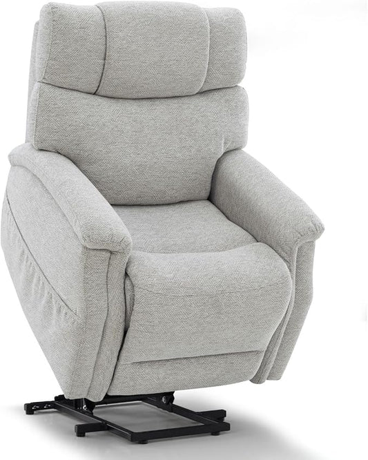 Power Lift Recliner Chair for Elderly - Electric Powered Recliner with Zero Gravity, 360 lbs Capacity, Extended Leg Support, USB, Supportive Design for Seniors, Light Gray