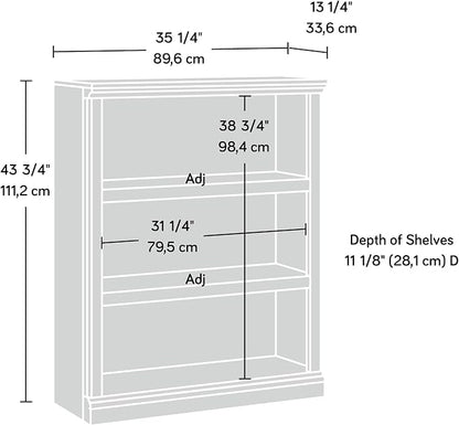 Sauder Miscellaneous Storage 3-Shelf Bookcase/ Book Shelf, Lintel Oak finish