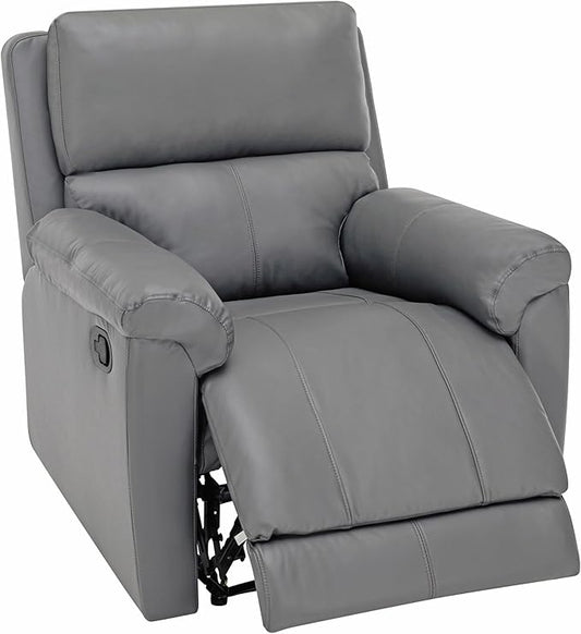 MINCETA Recliner Chairs,Modern 5" Wall Hugger Nursery Recliner with Overstuffed Arm and Back for Living Room,PU Leather in Gray