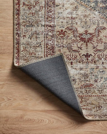 Loloi Amber Lewis Georgie Collection GER-04 Teal/Antique 2'-6" x 9'-6", .19" Pile Height, Runner Rug