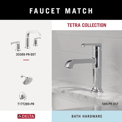 Delta Tetra (1-Pack) Toilet Paper Holder Polished Chrome Tissue Roll Holder for Bathroom Organization and Storage Pivoting Toilet Tissue Holder Wall Bathroom Accessories 78955